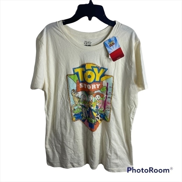 Disney Toy Story T-shirt 2X NWT Cream Short Sleeve Woody Buzz Jessie - Picture 1 of 8